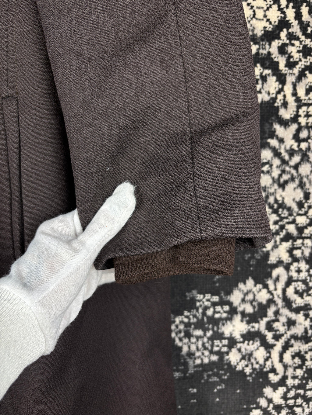 Women's Vintage Dark Brown Wool Blend Coat