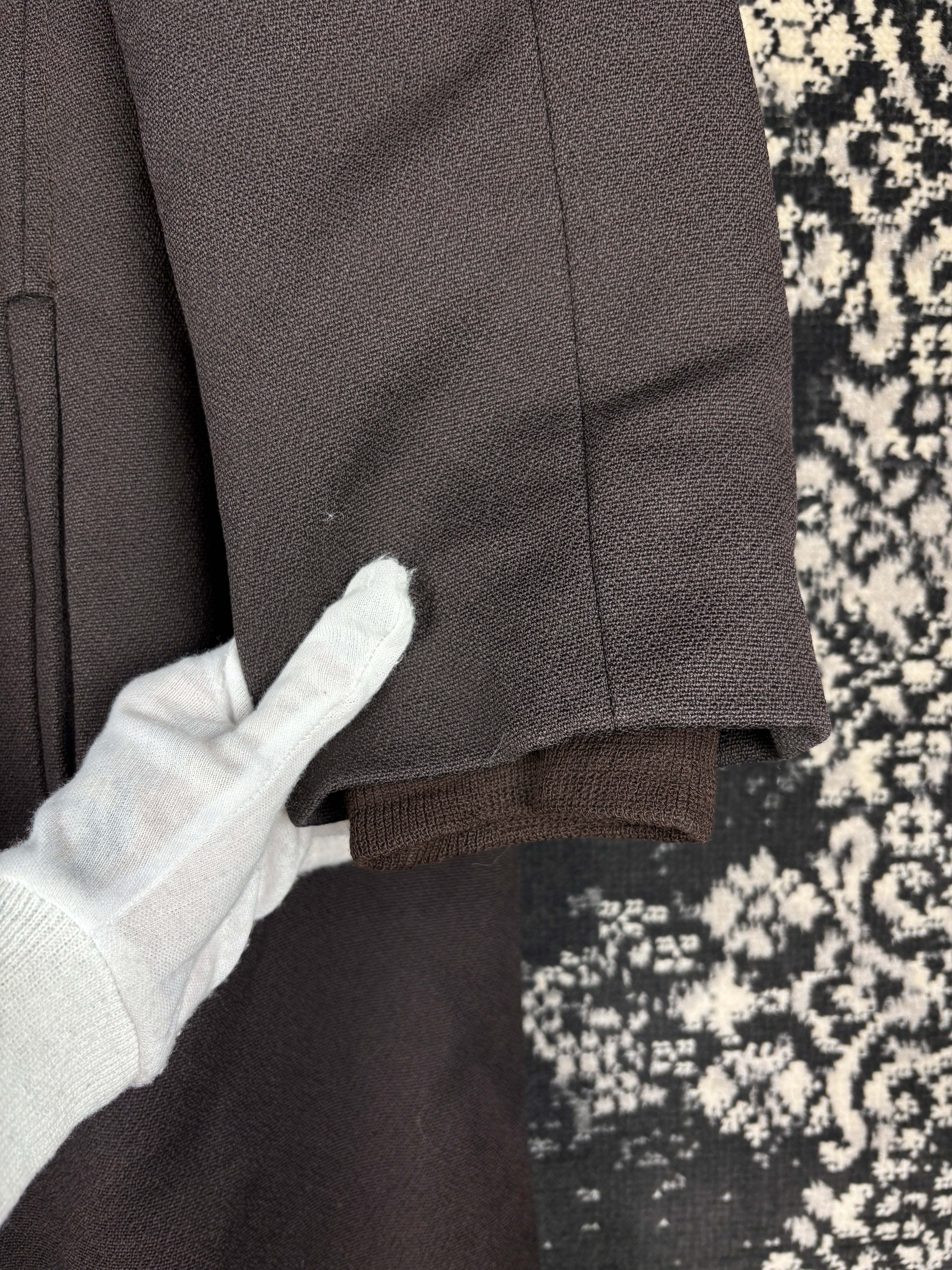Women's Vintage Dark Brown Wool Blend Coat