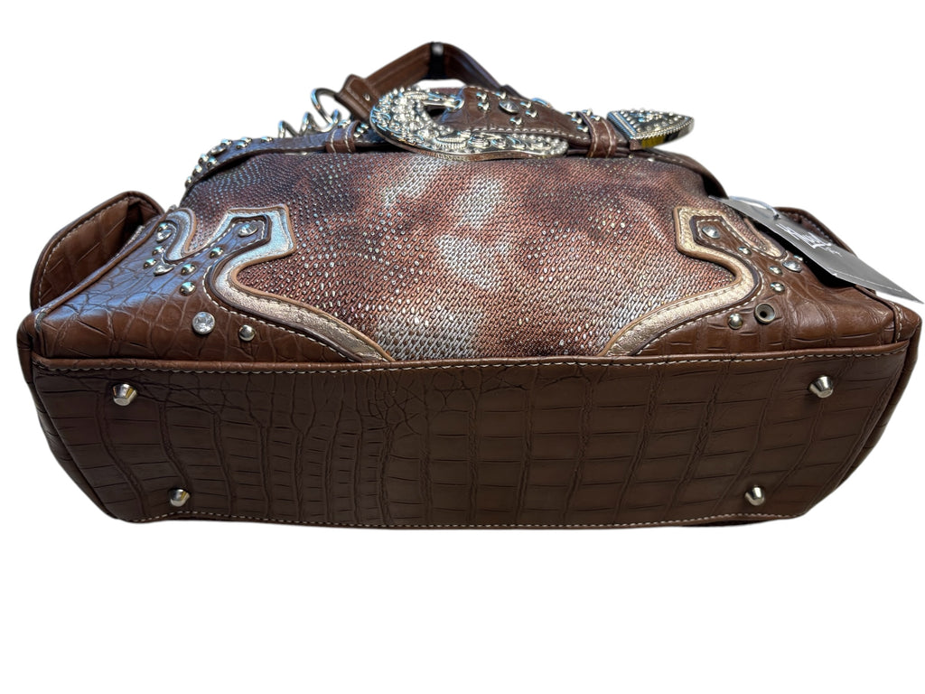 Western Rhinestone Buckle Shoulder Bag