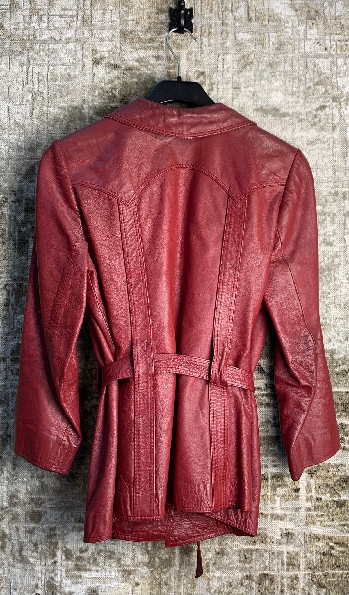 Laponia Red Leather Belted Jacket