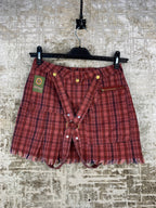 Womens Vintage Checkered Mini Skirt