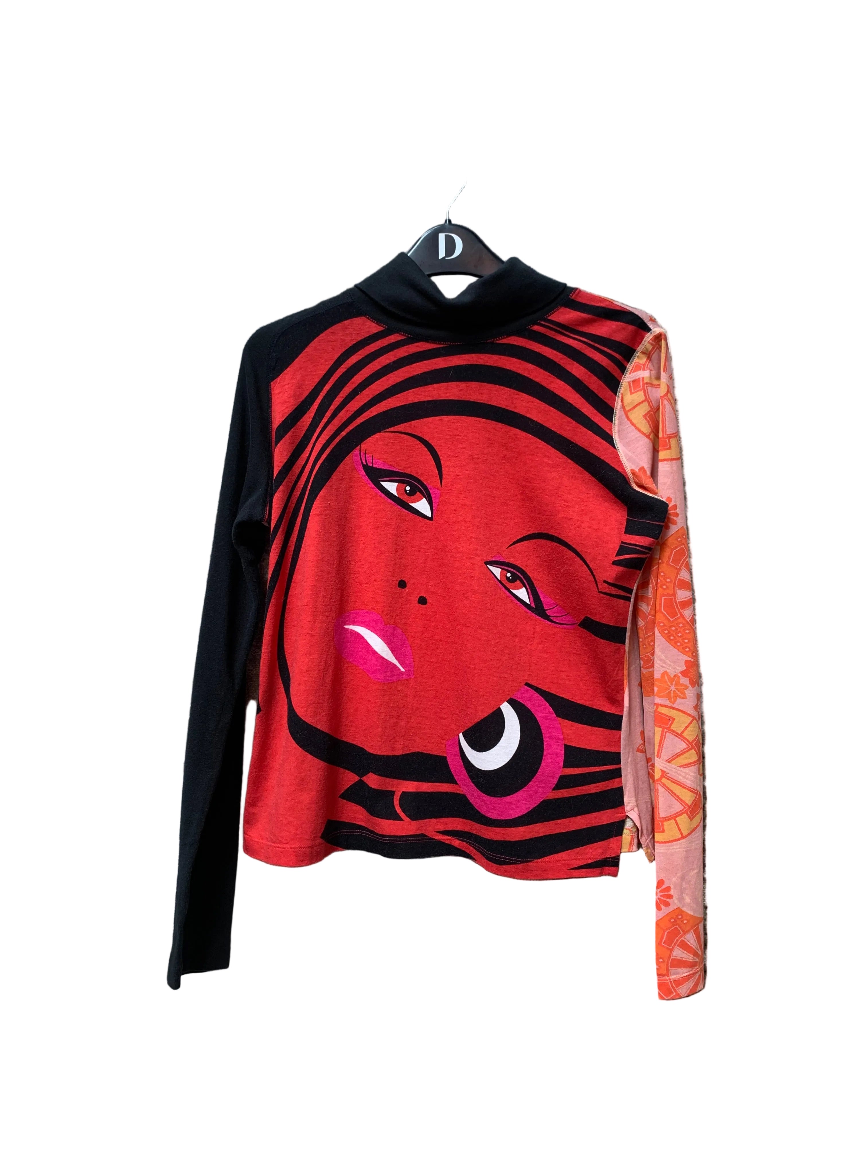 Custo Barcelona Y2K Graphic Turtleneck Top