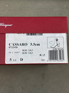 Ferragamo Cassaro Black Leather Ankle Boots