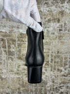 Ferragamo Cassaro Black Leather Ankle Boots