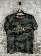 Womens Y2K Guess Camo Mesh Top