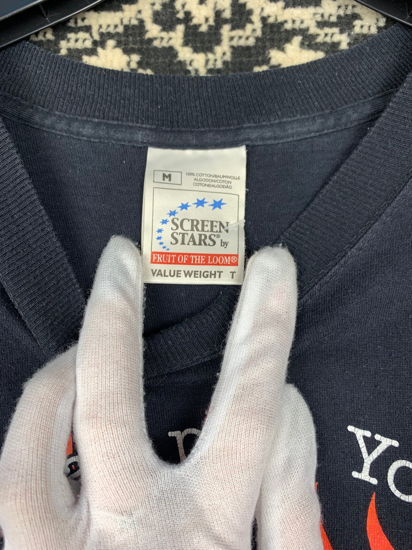 Men's Vintage Devil Print Graphic Black Longsleeve Shirt