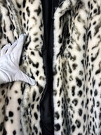 Tissavel Snow Leopard Faux Fur Coat