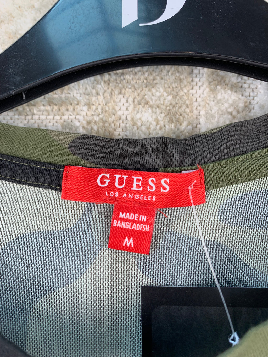 Womens Y2K Guess Camo Mesh Top