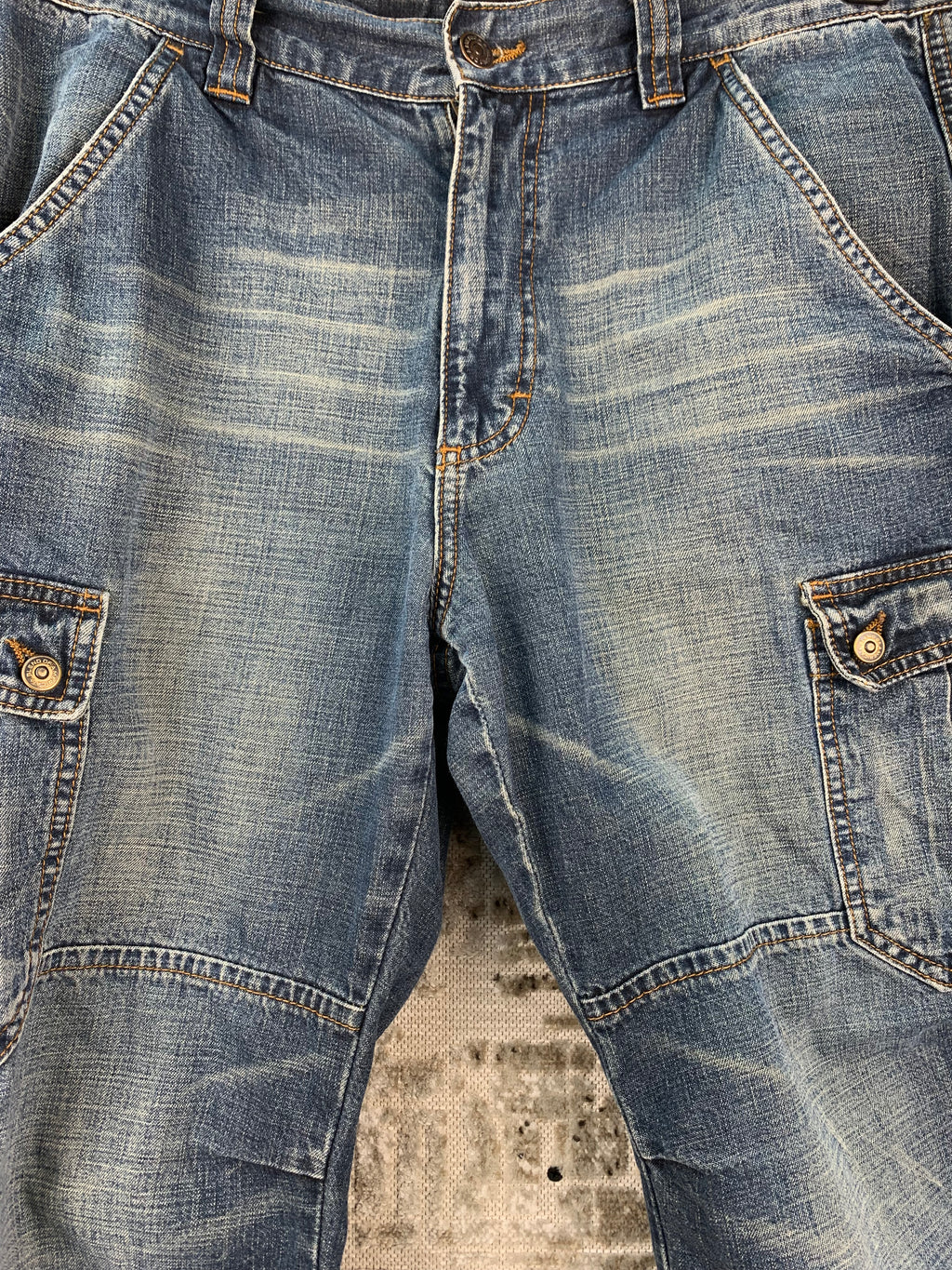 Womens Y2K Denim Cargo Shorts
