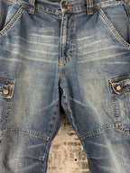 Womens Y2K Denim Cargo Shorts