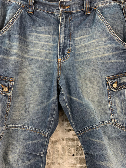 Womens Y2K Denim Cargo Shorts