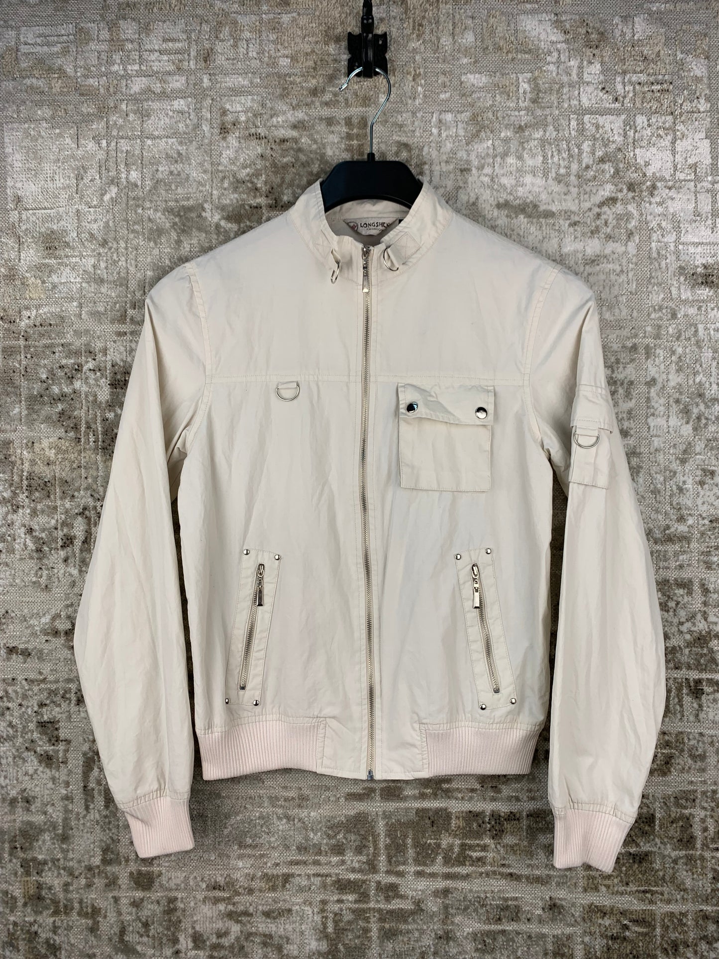 Women's Y2K White Zip Up Bomber Jacket