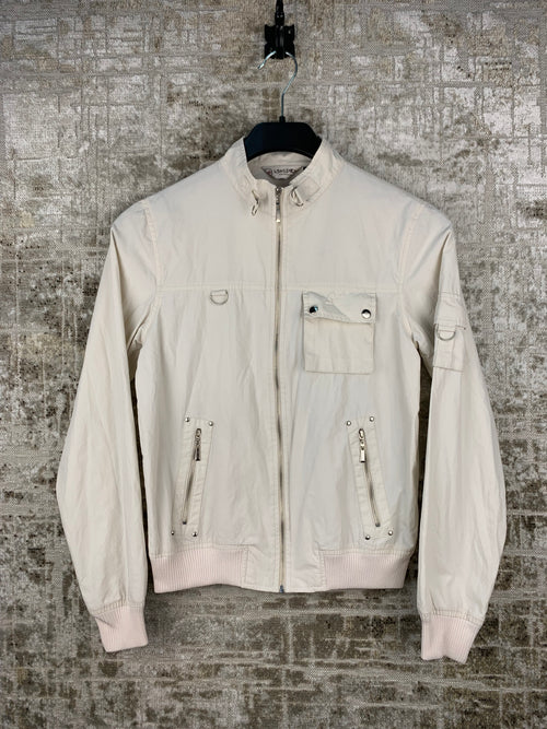 Women's Y2K White Zip Up Bomber Jacket