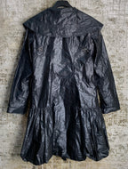 Metallic Shine Hooded Bubble Hem Coat