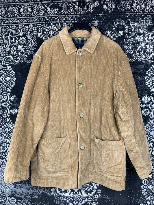 Men's Vintage Brown Corduroy Button-Up Jacket
