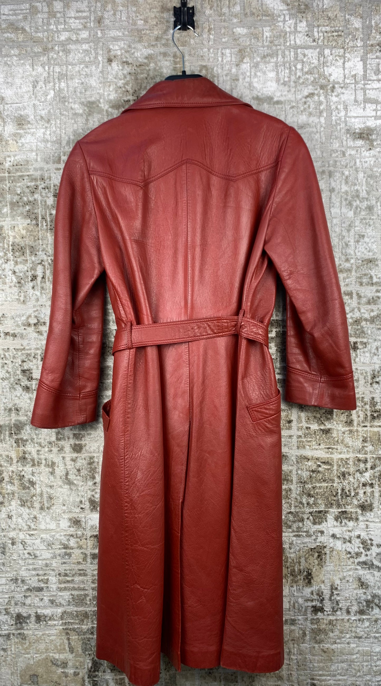 Womens Red Leather Coat
