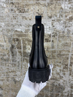 Ferragamo Gancini Logo Detail Black Chelsea Boots