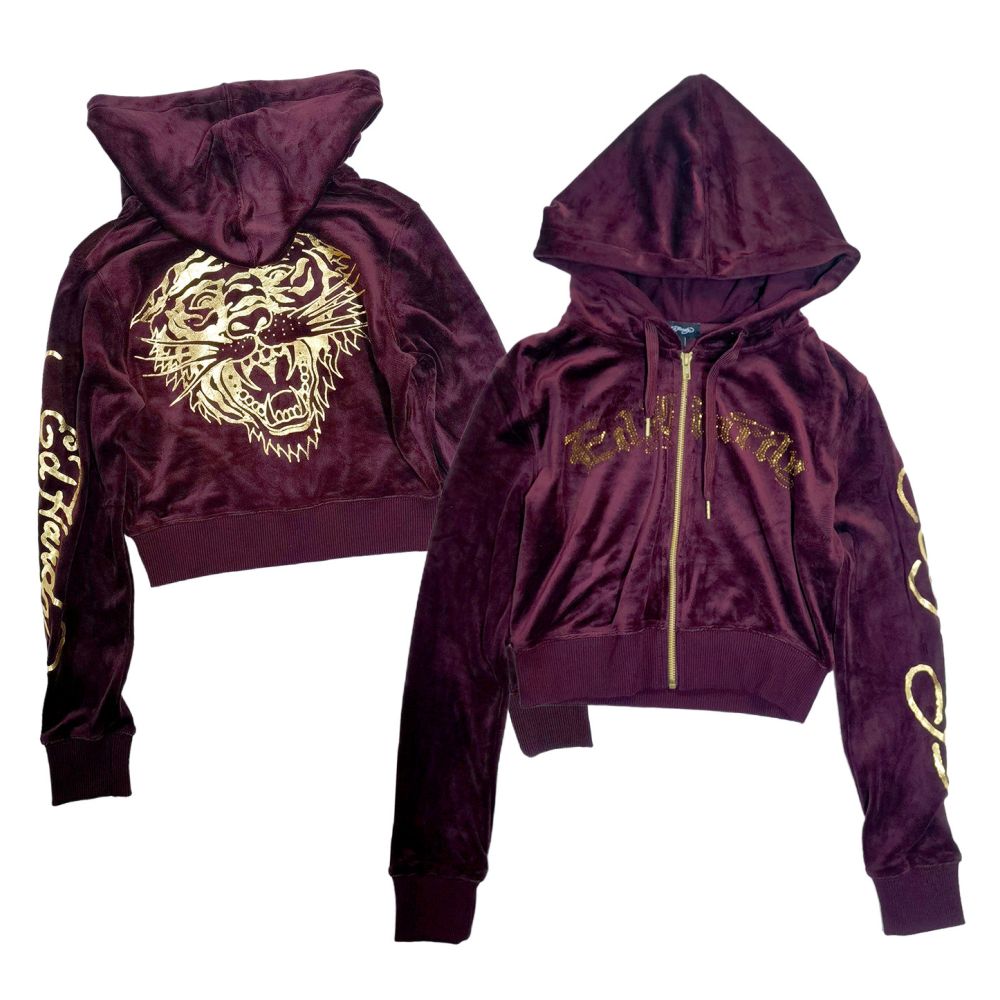 Wine red rhinestone tiger head top