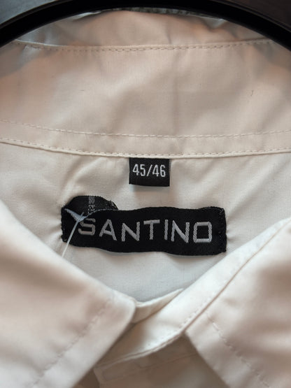 Men's Y2K White Santino Flame Print Button Up Shirt