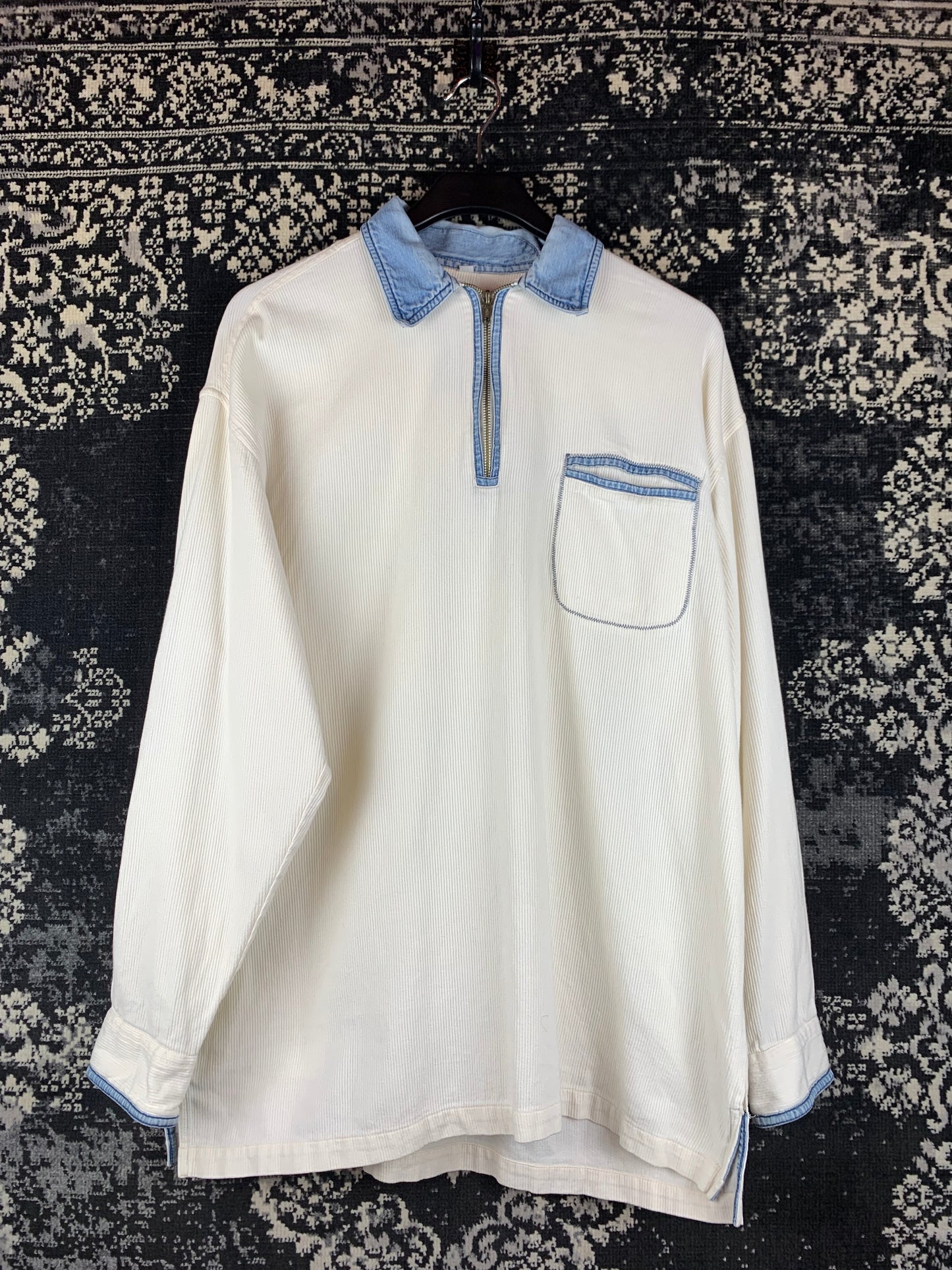 Men's Vintage Cream Polo Sweatshirt