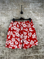 Men's Y2K Red Floral Swimming Shorts