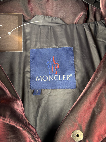 Women's Vintage Moncler Burgundy Holo Effect Puffer Jacket