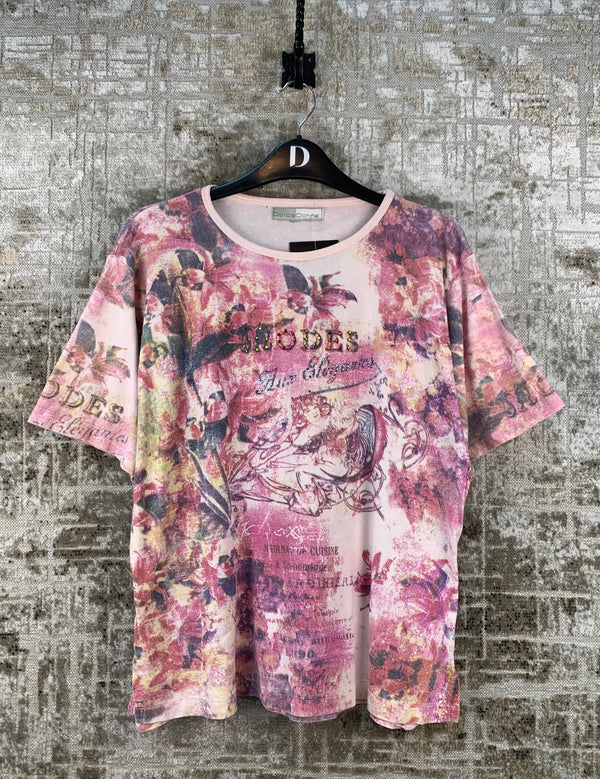 Womens Dolce Donna Y2K Beaded T Shirt