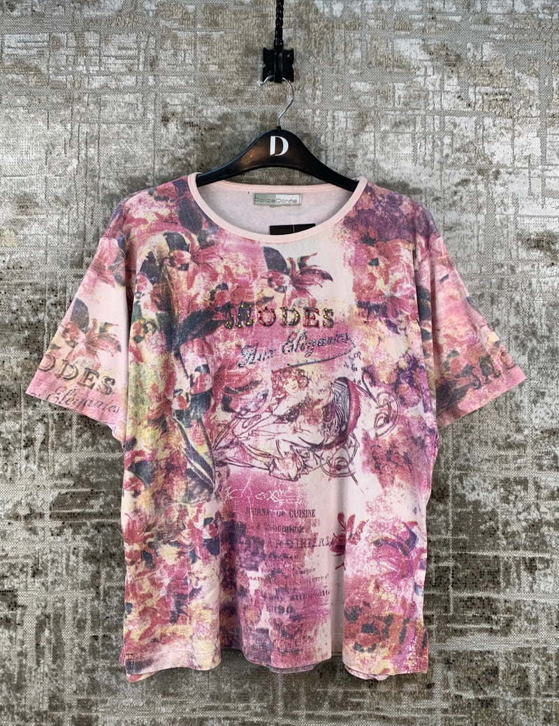 Womens Dolce Donna Y2K Beaded T Shirt