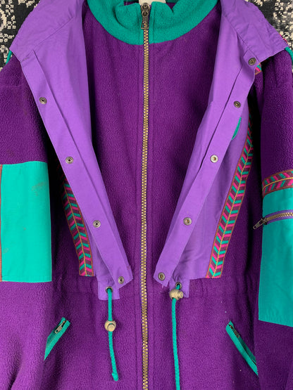 Vintage La Mode des Montagnes Fleece Anorak Jacket