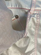 Womens Y2K White with Pink Flower Design Sport
