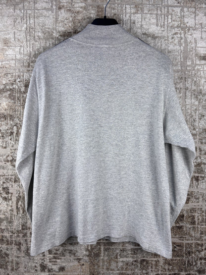 Mens Vintage Asics Light Gray Quarter Zip Sweatshirt