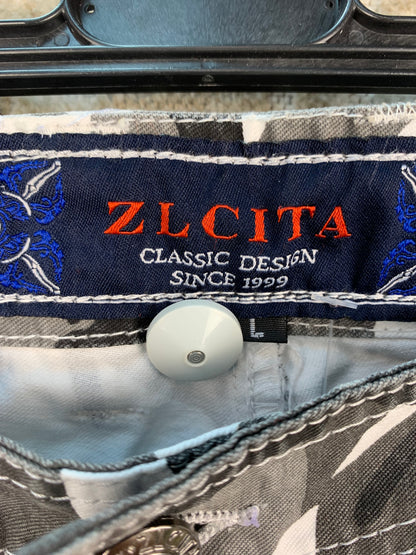 ZLCITA Mens Black Grey White Camouflage Cargo Pants