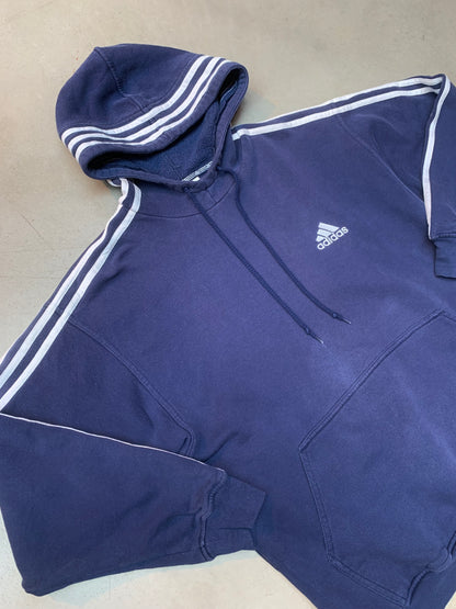 intage Men's Dark Blue Adidas Hoodie