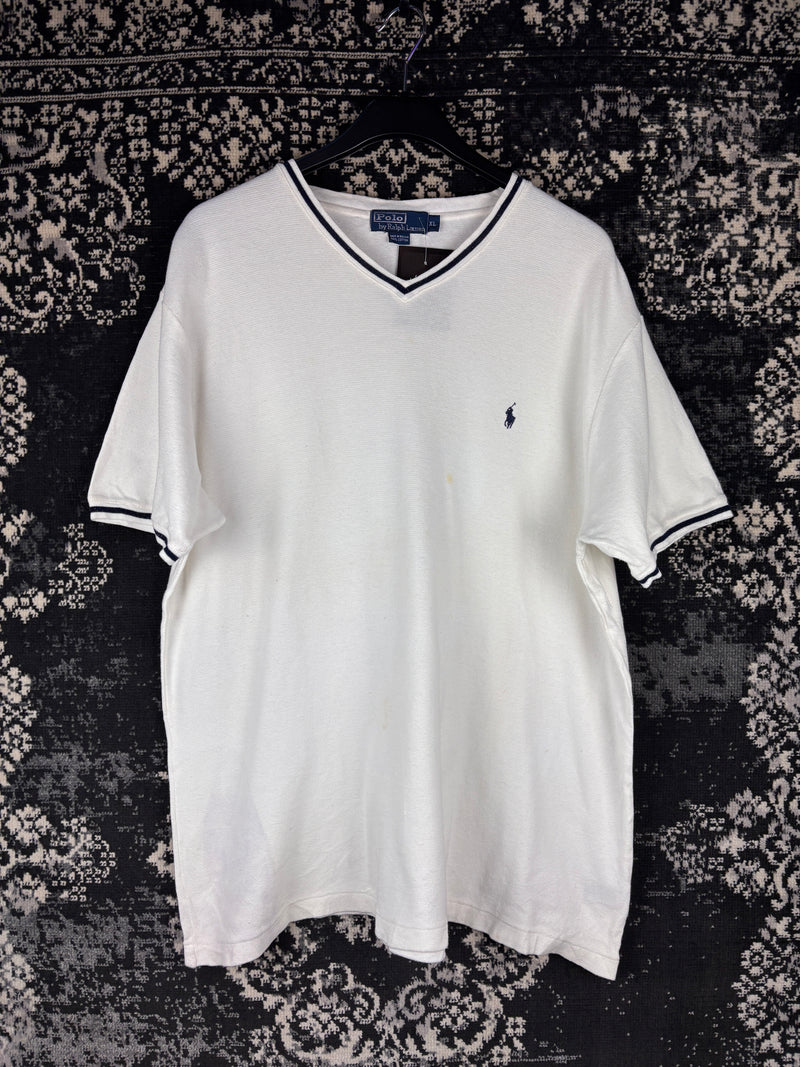 Vintage Polo Ralph Lauren White Cotton T-Shirt for Men