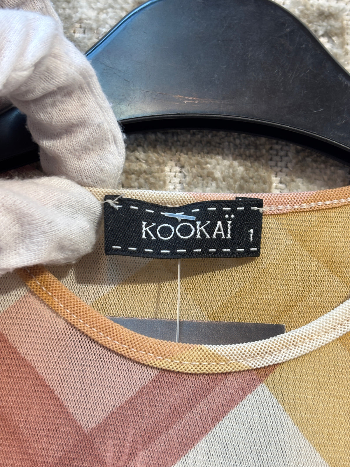 Kookai Y2K Plaid Mesh Tee