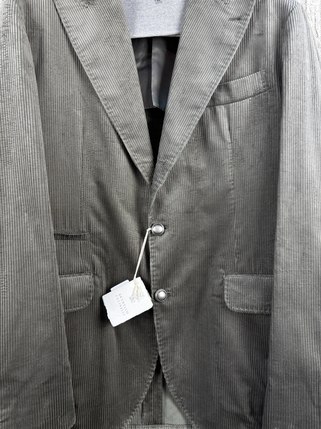 Brunello Cucinelli Corduroy Grey Blazer