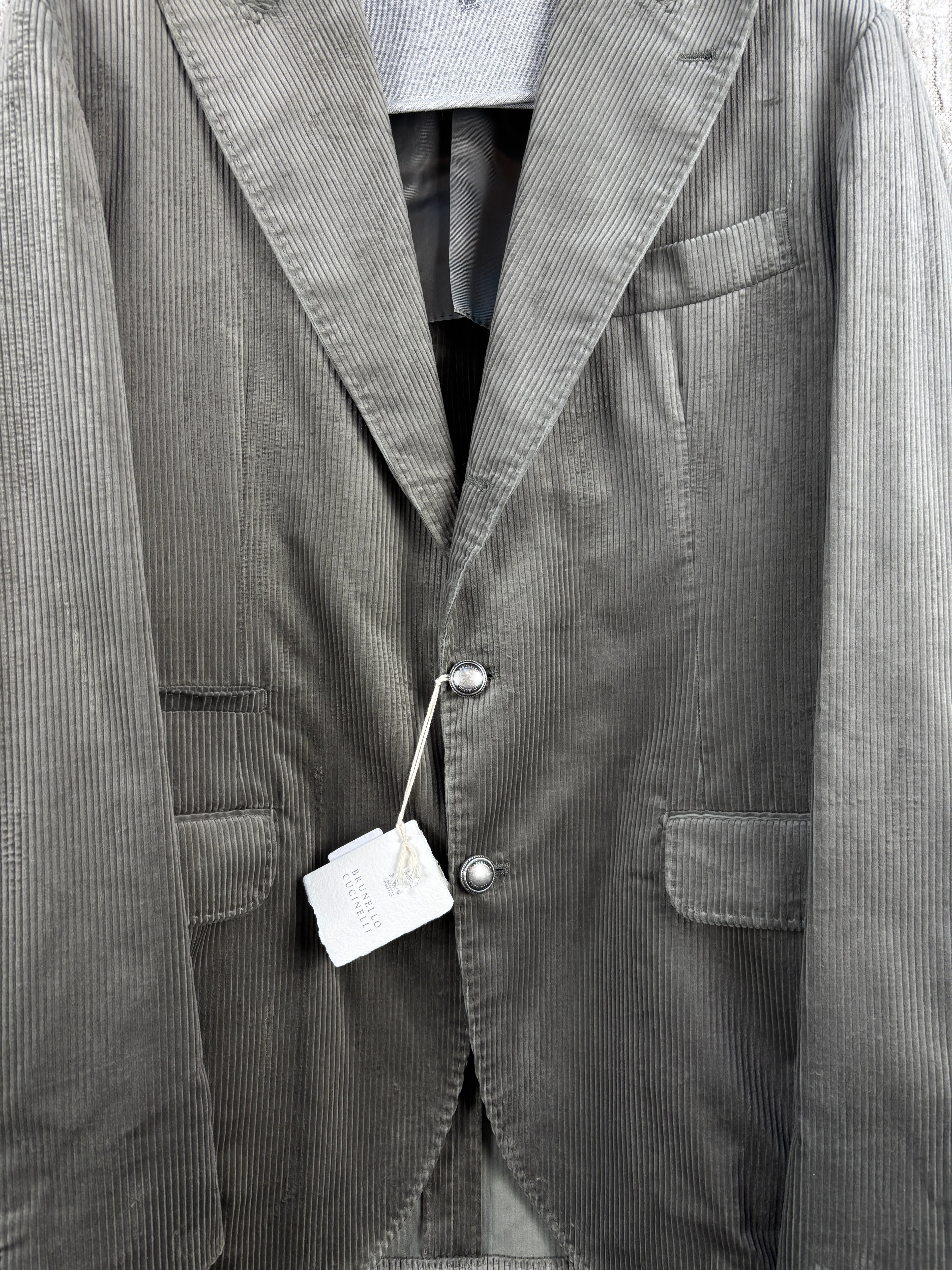 Brunello Cucinelli Corduroy Grey Blazer