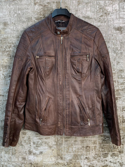 Mens Vintage Genuine Leather Dark Brown Jacket