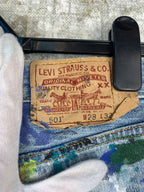 Levi's Womens Light Wash Painted Patchwork Jeans