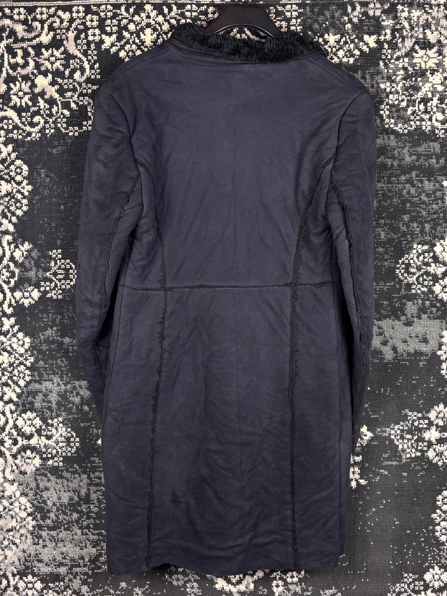 Women's Y2K Black Faux Suede Coat