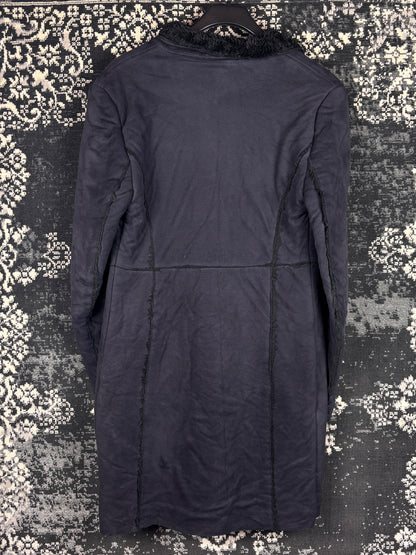 Women's Y2K Black Faux Suede Coat