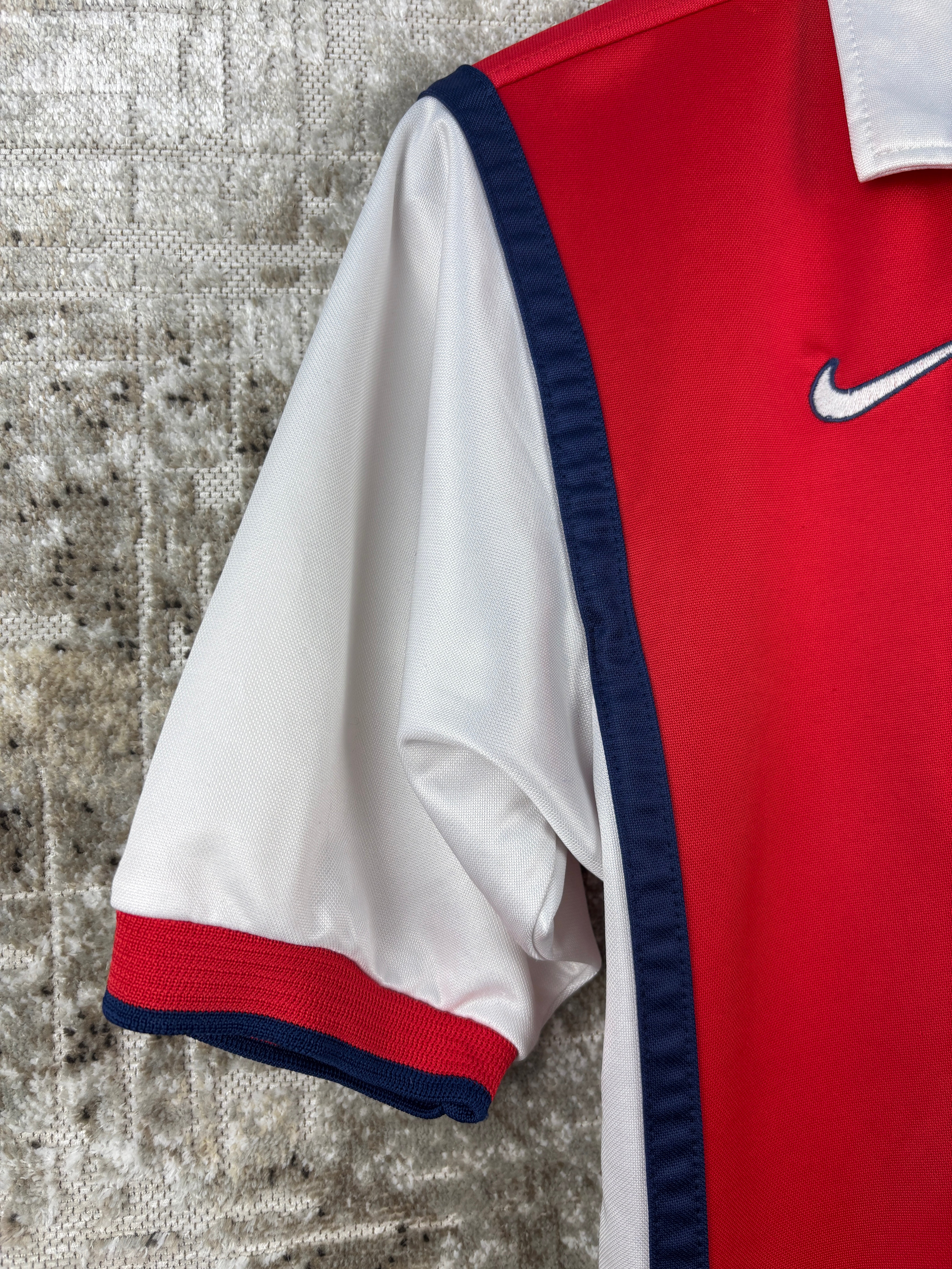 Mens Vintage Red White JVC Arsenal Nike Football Jersey – Khuul