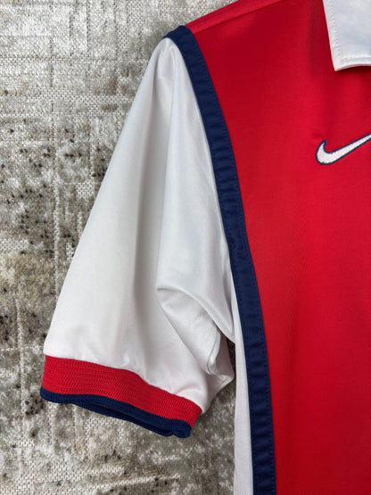 Mens Vintage Red White JVC Arsenal Nike Football Jersey