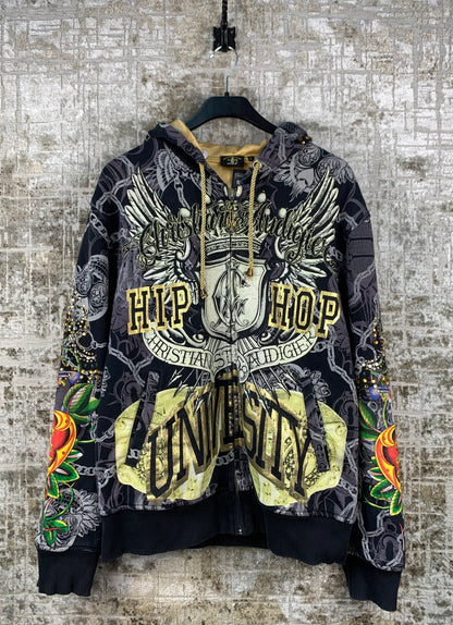 Christian Audigier Y2K Skull Hoodie