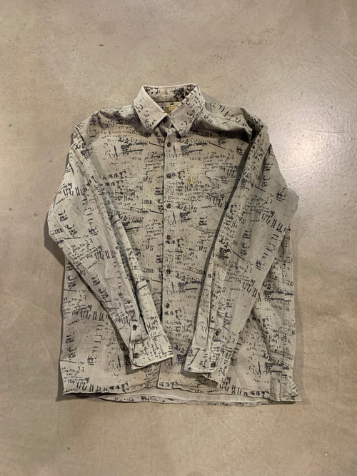 Men’s Vintage Gentry Printed Long Sleeve Button-Up Shirt