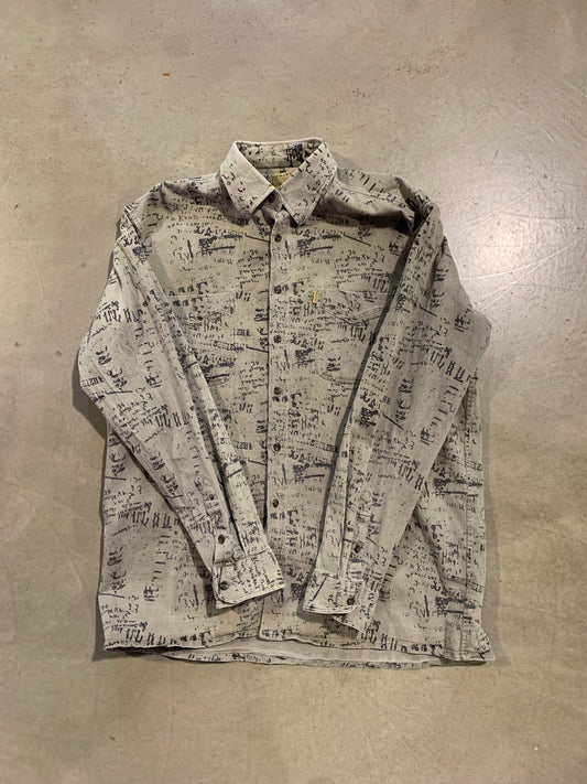 Men’s Vintage Gentry Printed Long Sleeve Button-Up Shirt