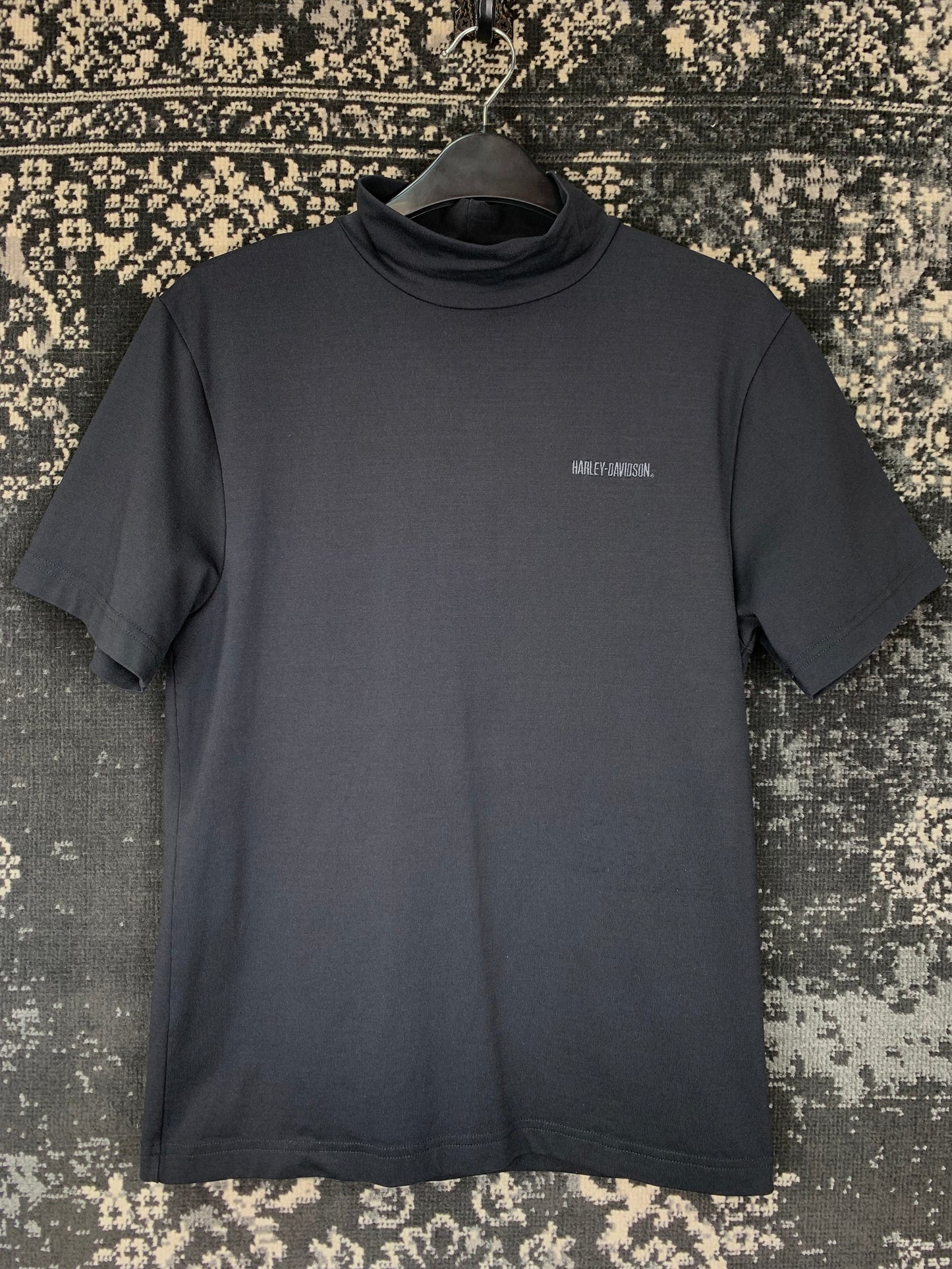 Harley Davidson Men Black Turtleneck T-shirt