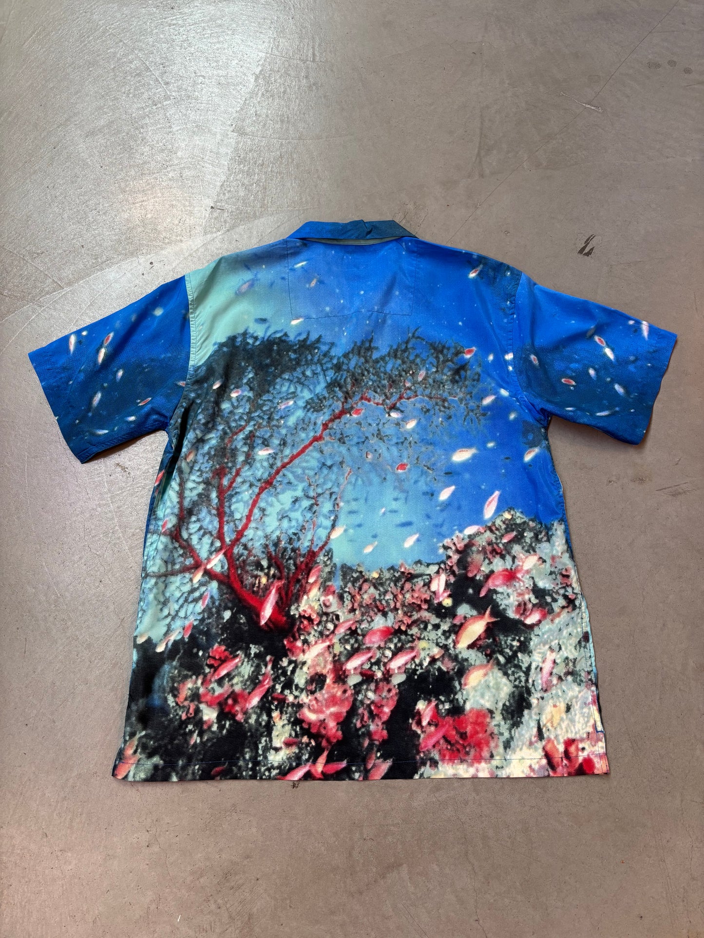 Underwater Ocean Print Blue Short Sleeve Shirt