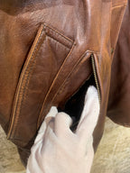 New Fast Brown Leather Coat