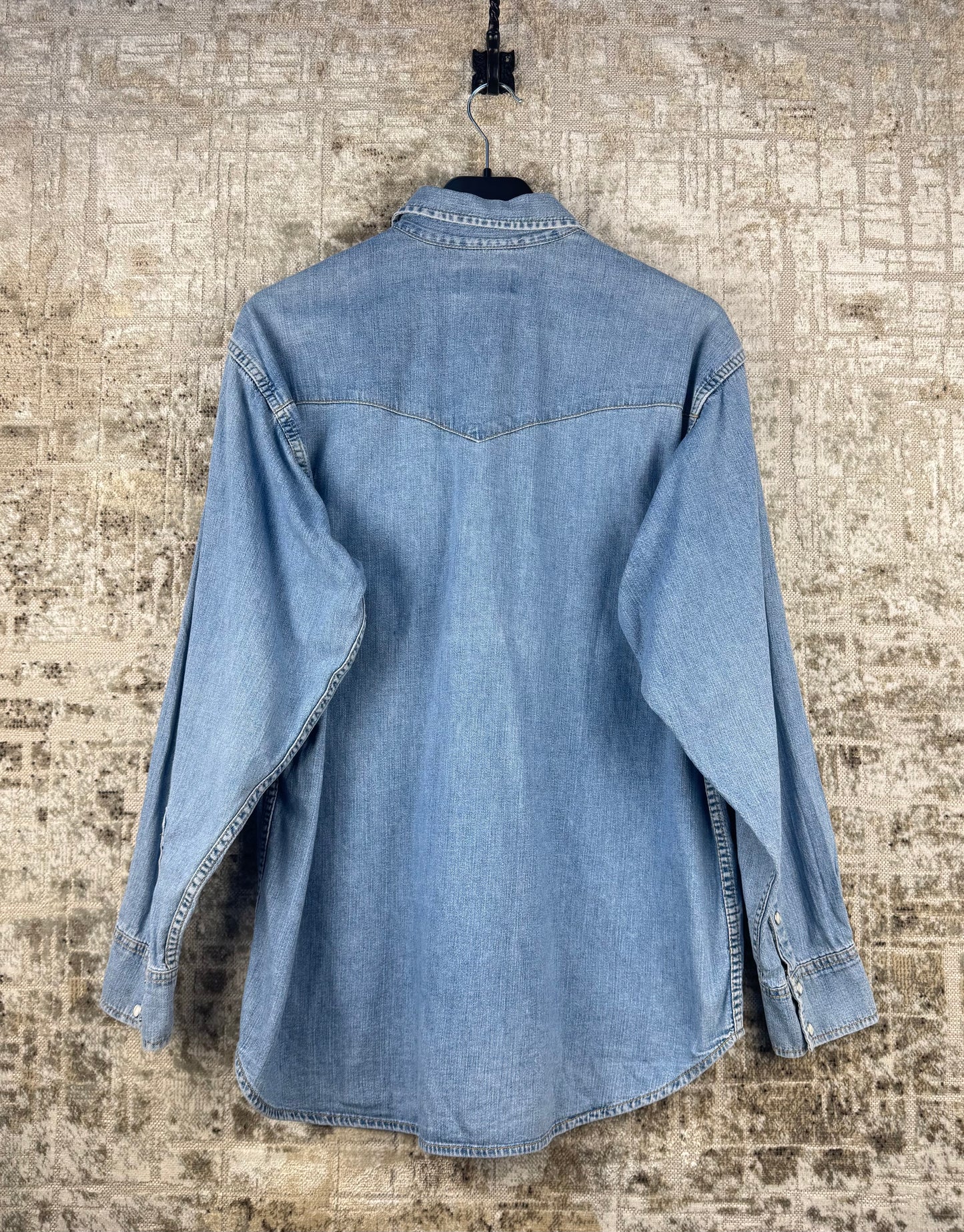 Men's Vintage Lee Denim Shirt Long Sleeve Button Up